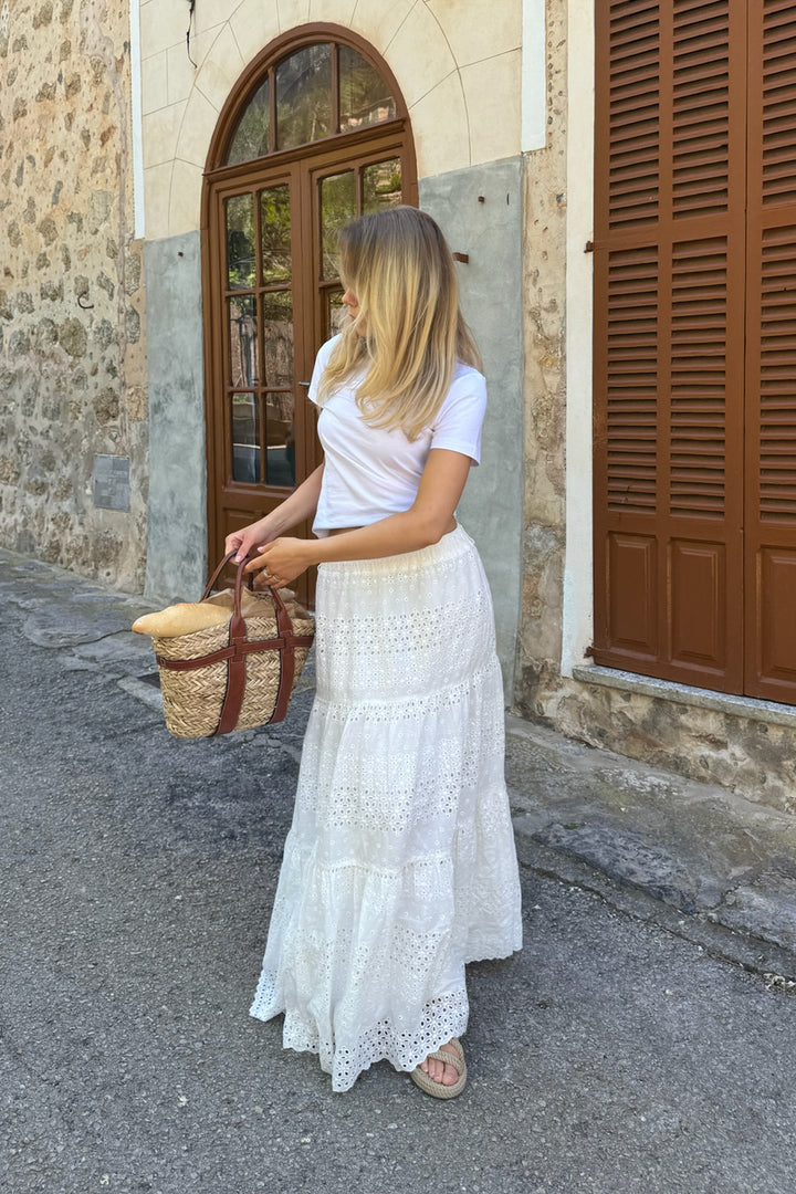 Sofia Long Skirt White Lace