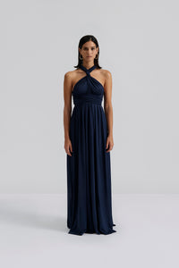 Lola Wrap Dress Dark Blue
