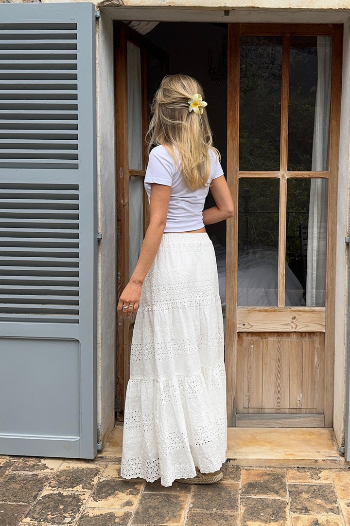Sofia Long Skirt White Lace