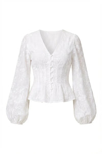 Palena Blouse White Embroidery