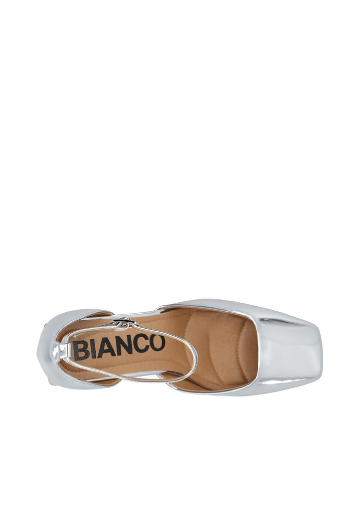 Biajoyce D'Orsay Pump Faux Leather Silver Mirror