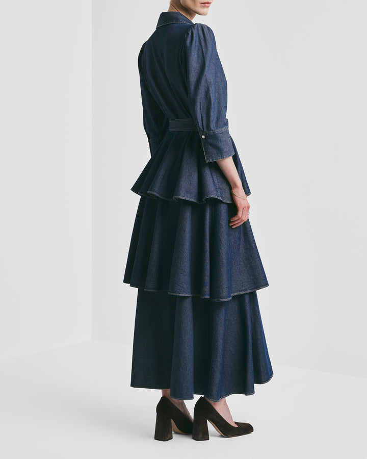 Denim Shirt Dress Dark Blue