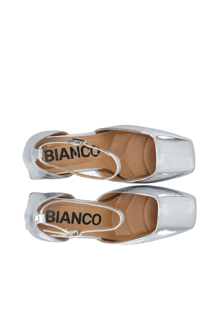 Biajoyce D'Orsay Pump Faux Leather Silver Mirror