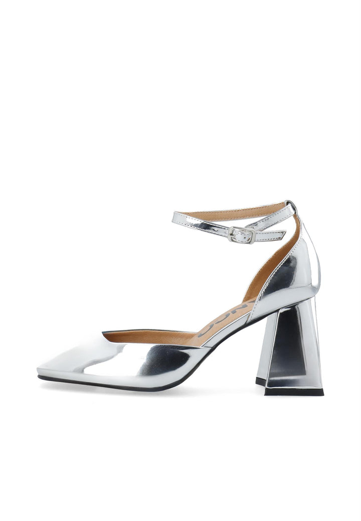 Biajoyce D'Orsay Pump Faux Leather Silver Mirror