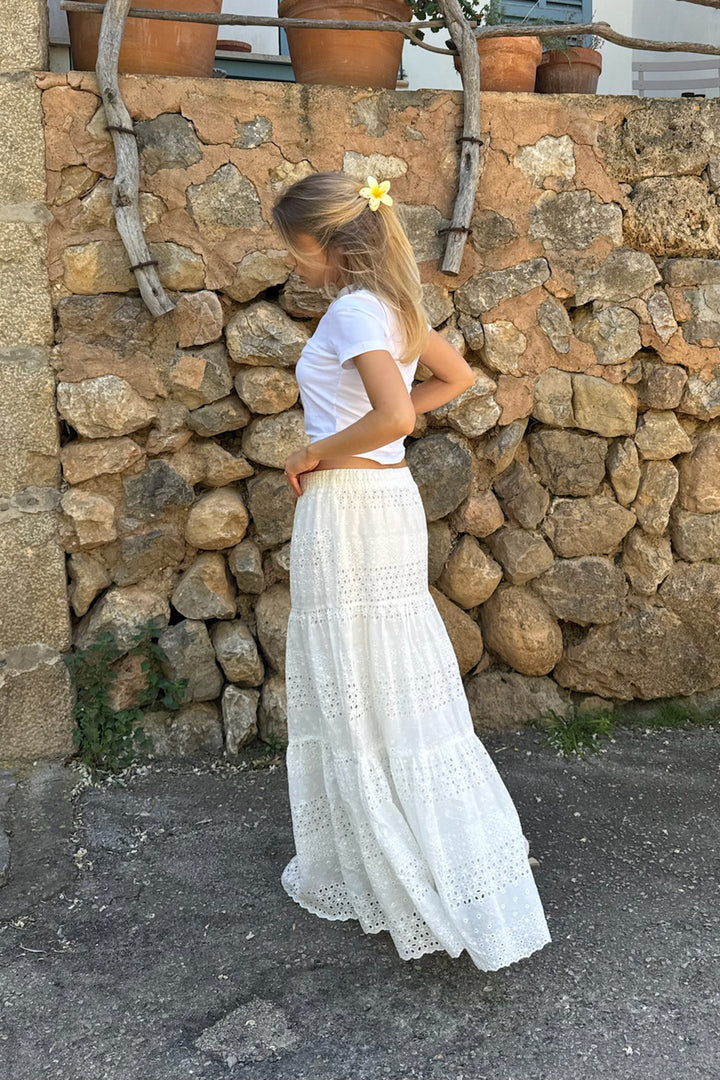 Sofia Long Skirt White Lace