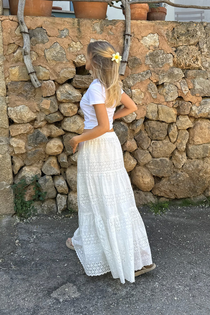 Sofia Long Skirt White Lace