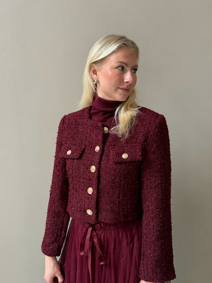 Blazer Tweeded Bordeaux