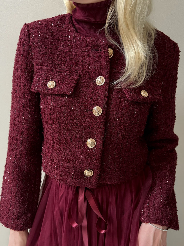 Blazer Tweeded Bordeaux