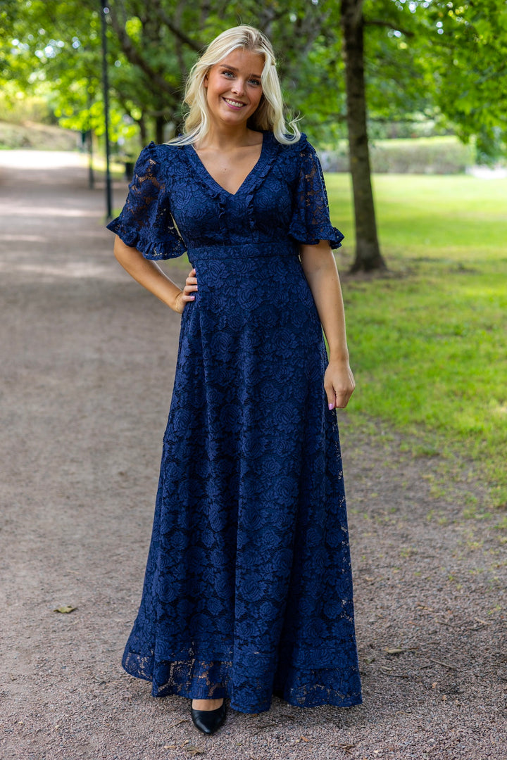 Catalina Maxi Dress Dark Blue Lace