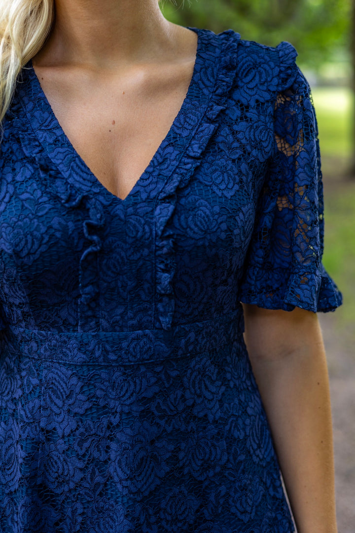 Catalina Maxi Dress Dark Blue Lace