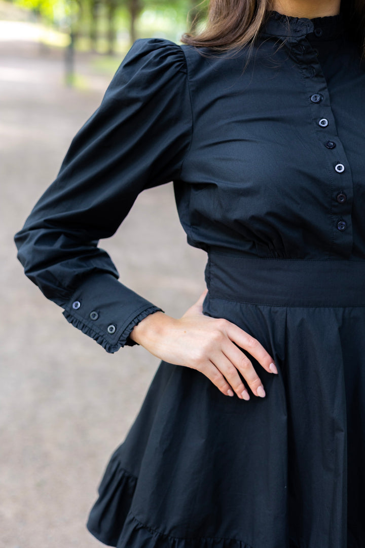 Poplin Mini Dress Black
