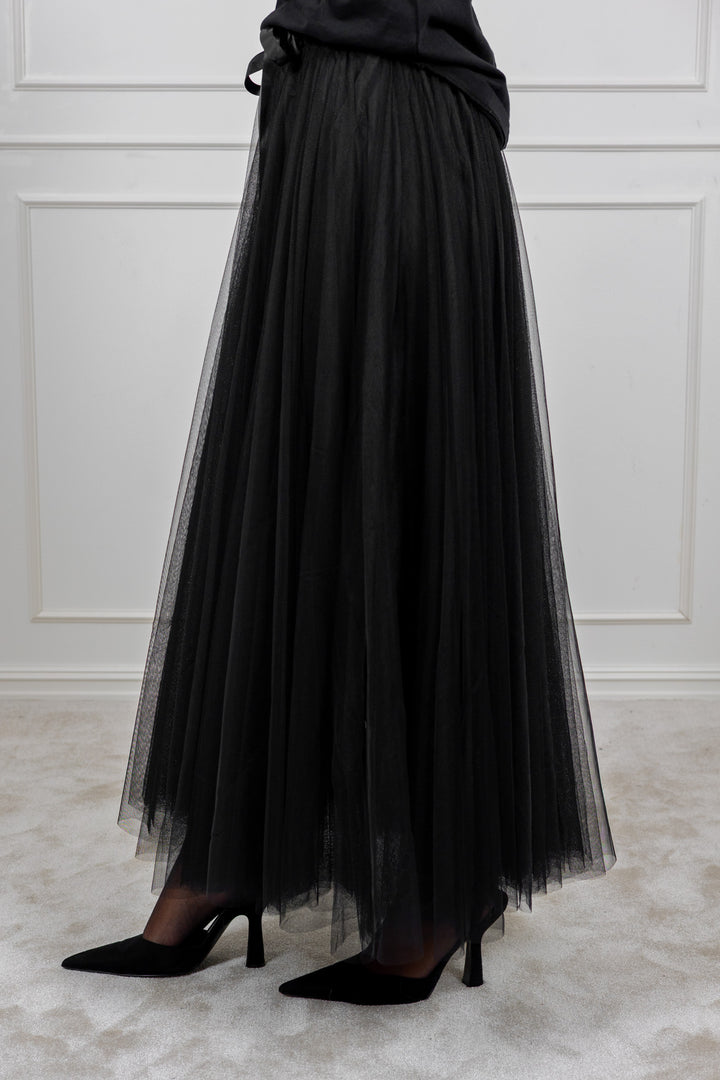 Tulle Midi Skirt Black