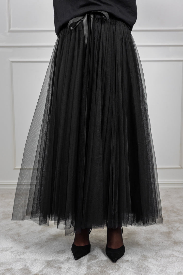 Tulle Midi Skirt Black