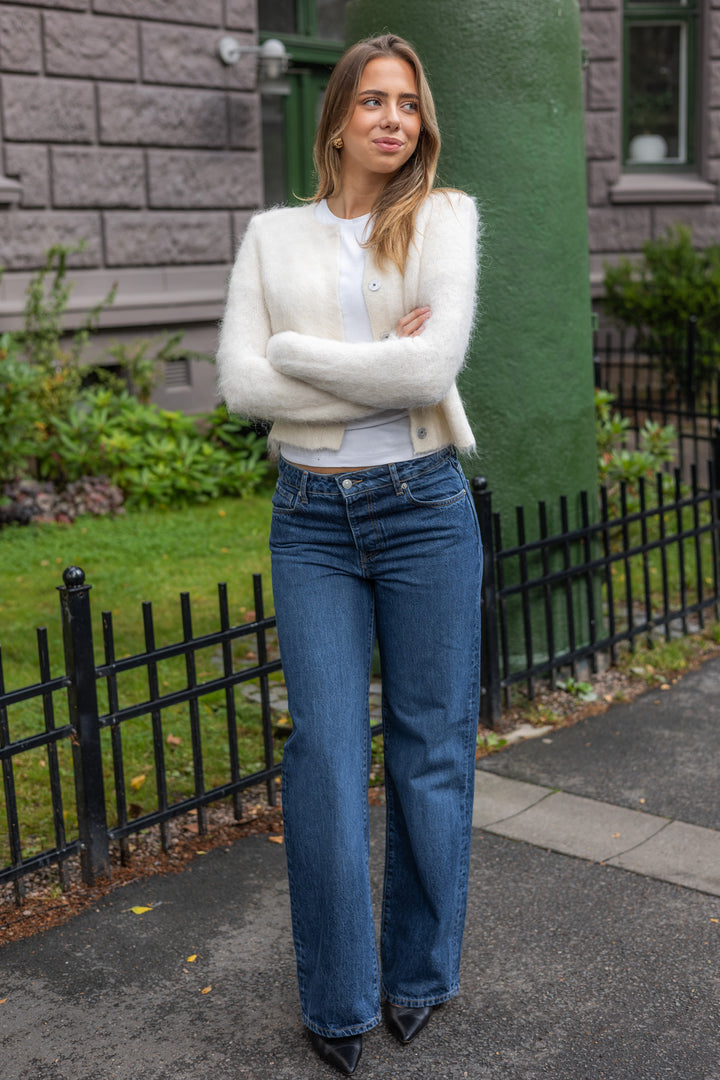 Hairy Knit Jacket Off White