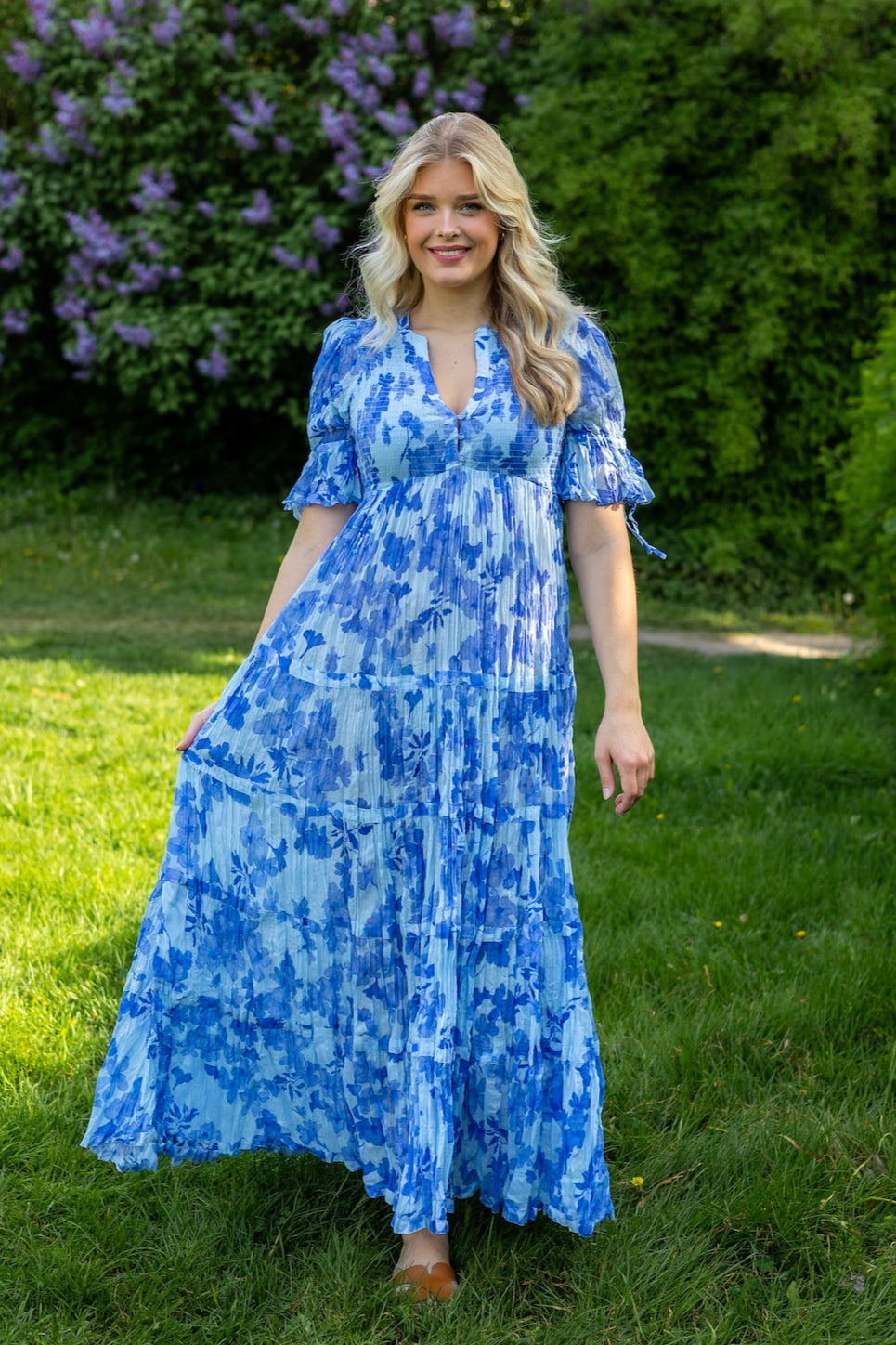 ByTiMo - Bohemian Relaxed Dress Sky Blue
