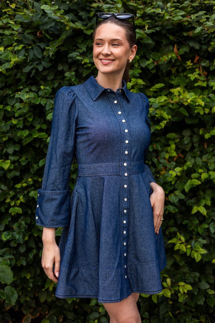 Denim Mini Dress Dark Blue