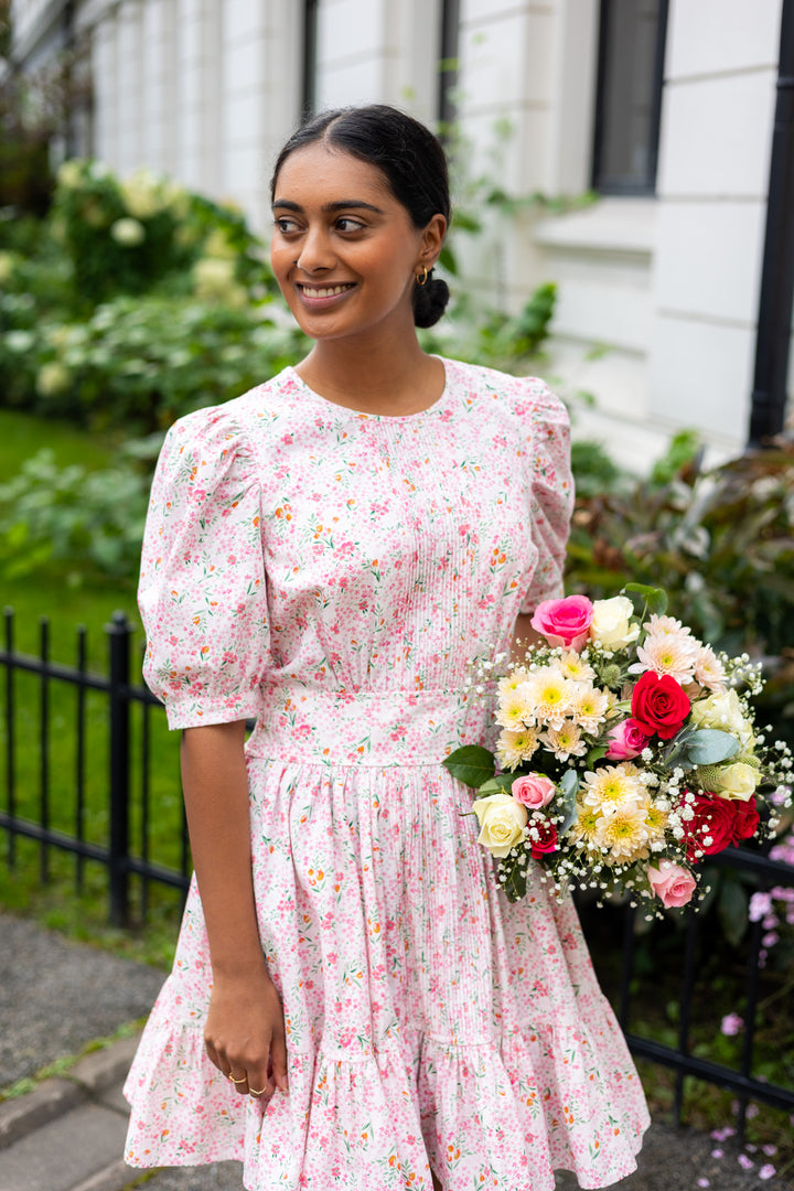 Structured Mini Dress Petite Flowers