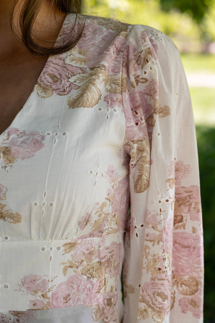 Milly Emb Rose Dress Dusty Rose