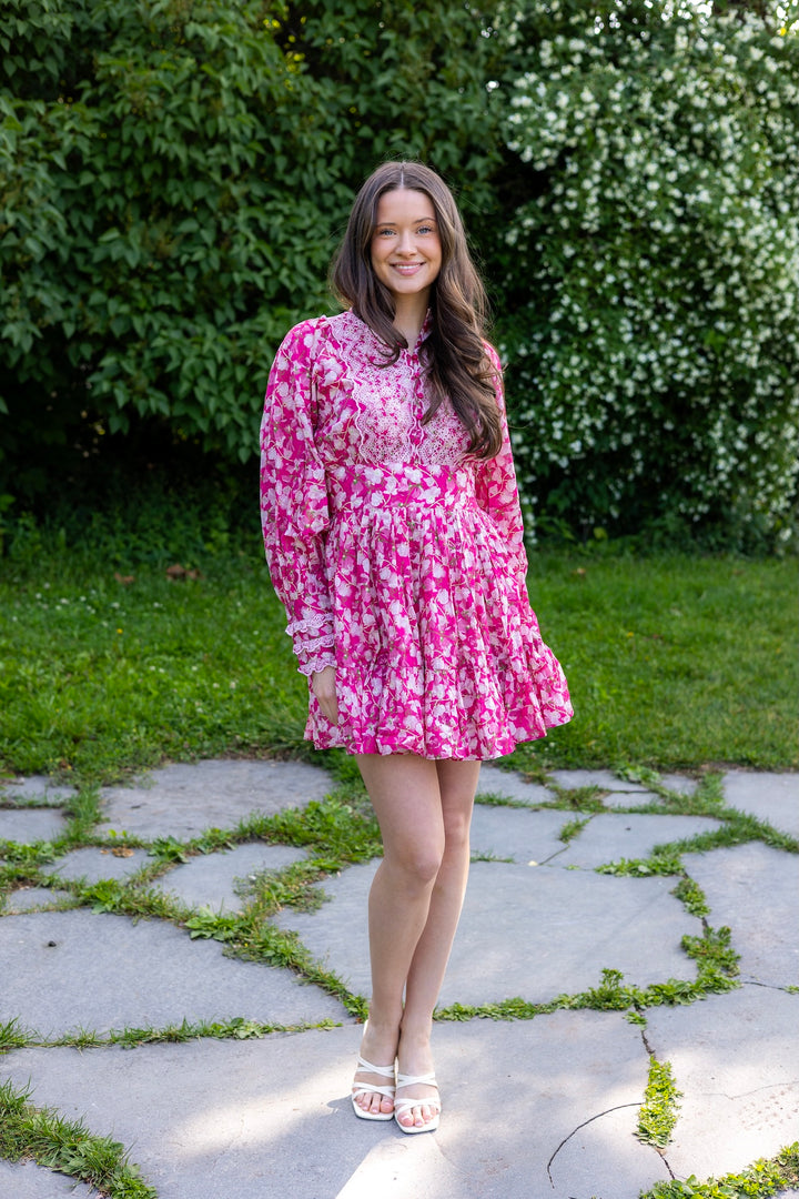 Cotton Slub Mini Dress Poppy Meadow