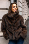 Stephanie Faux Fur Jacket Brown