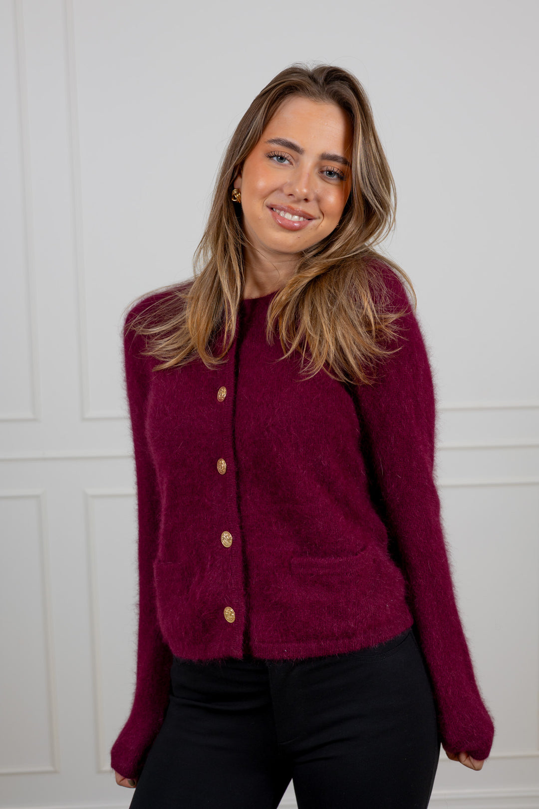 Ashley Cardigan Plum