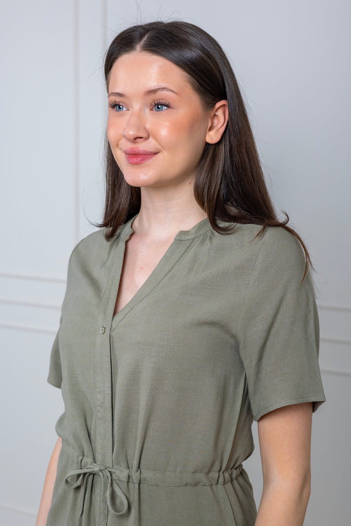 Viva-Damina Ss Ankle Sun Dress Vetiver