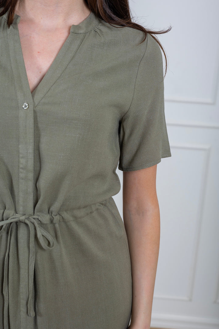 Viva-Damina Ss Ankle Sun Dress Vetiver