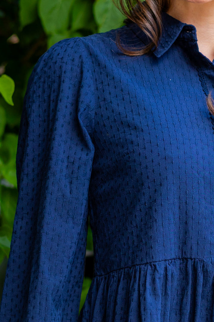 Tia Ls Dress Navy Blazer