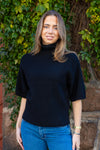 Emila 2/4 Wool Knit Pullover Black