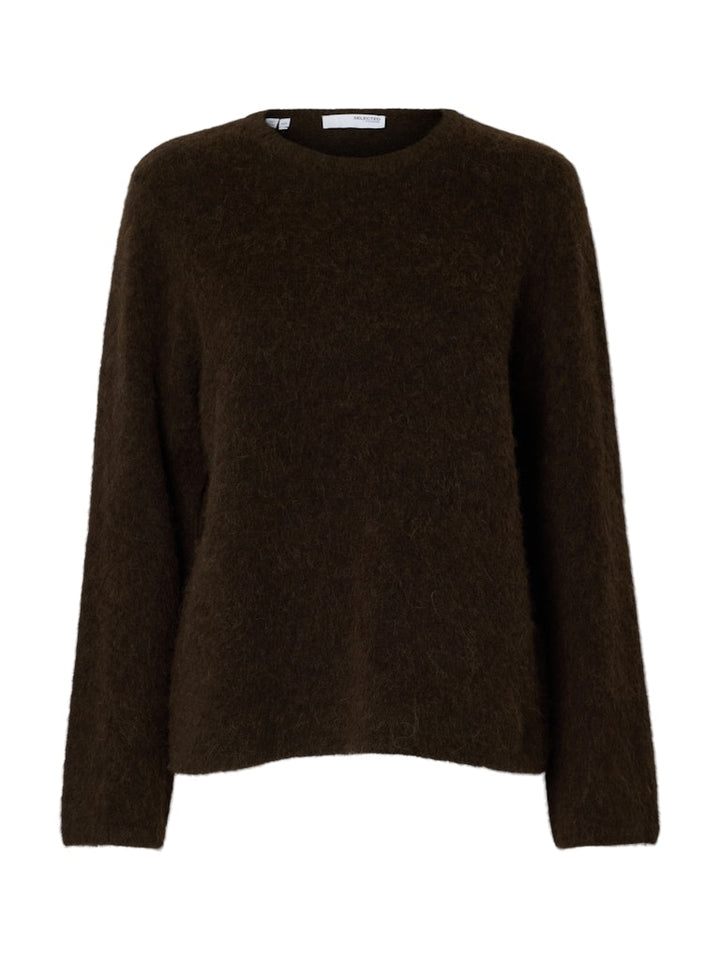 Lulu Brushed Ls Knit O-Neck Delicioso Melange