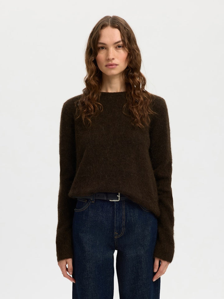 Lulu Brushed Ls Knit O-Neck Delicioso Melange