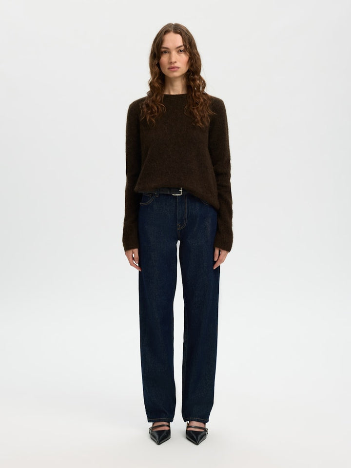 Lulu Brushed Ls Knit O-Neck Delicioso Melange