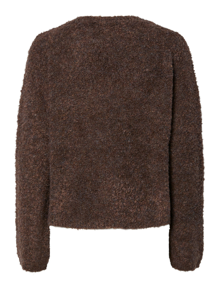Plyra Ls Knit Cardigan Chocolate Brown