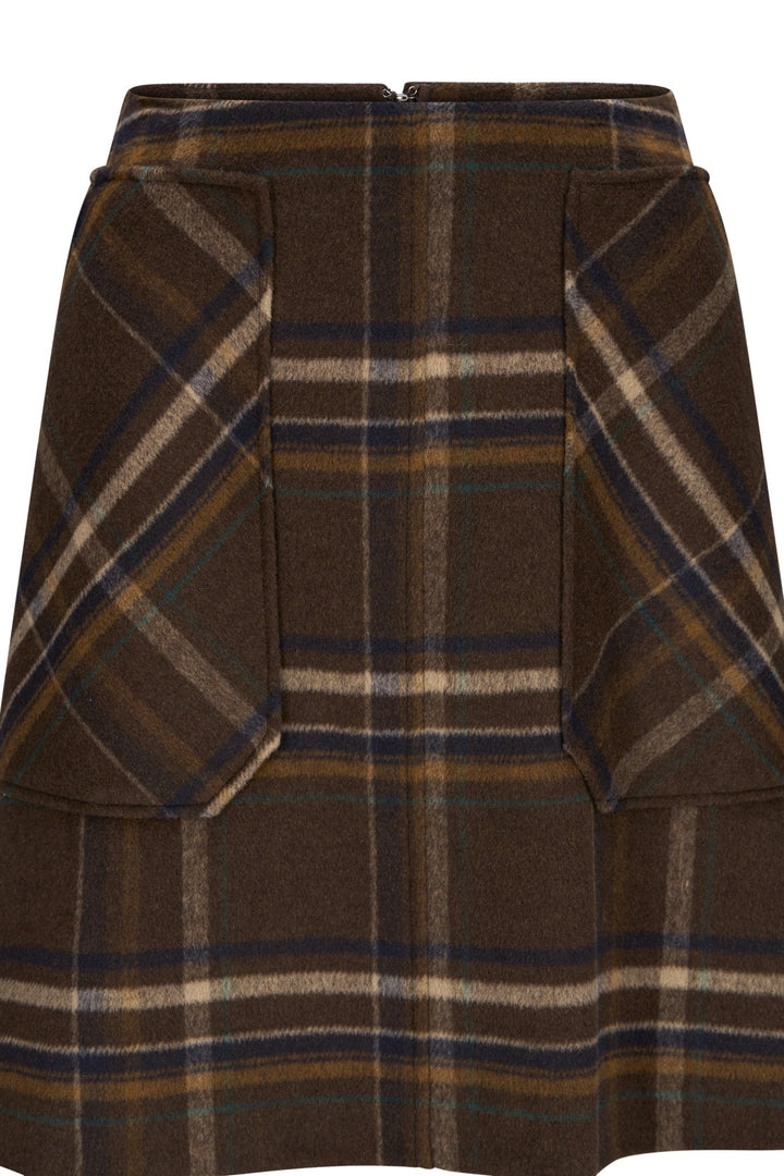 Adam Check Skirt Coffee | Skjørt | Smuk - Dameklær på nett