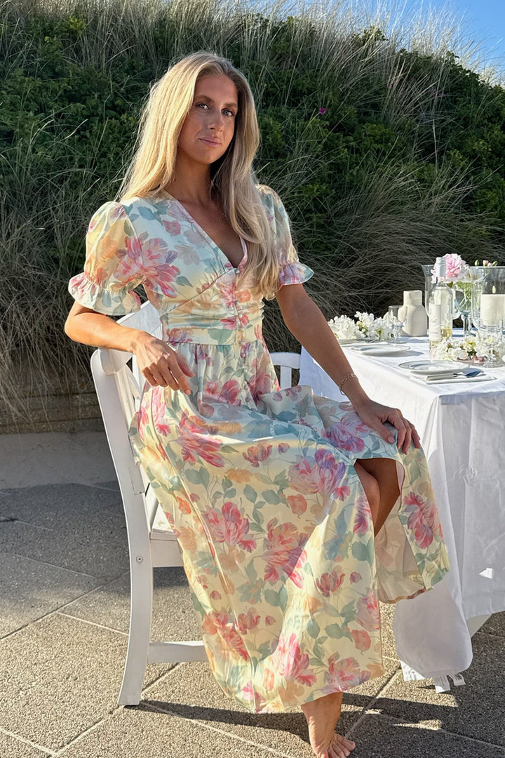 Adel Long Ss Dress Pastel Garden | Kjoler | Smuk - Dameklær på nett