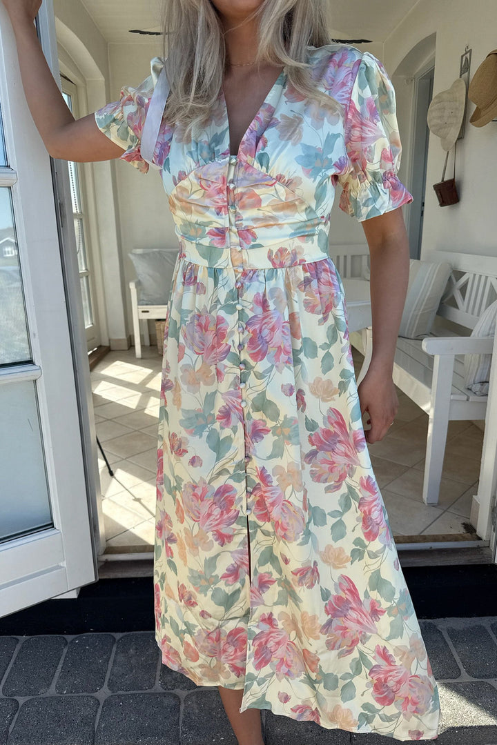 Adel Long Ss Dress Pastel Garden | Kjoler | Smuk - Dameklær på nett