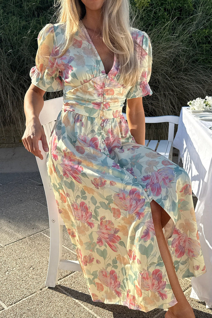 Adel Long Ss Dress Pastel Garden | Kjoler | Smuk - Dameklær på nett