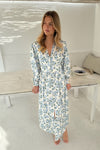 Adelic Long Dress Blue Hydrangea Print
