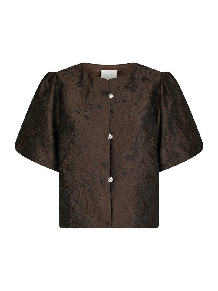 Aisa Brocade Blouse Dark Brown | Skjorter og bluser | Smuk - Dameklær på nett