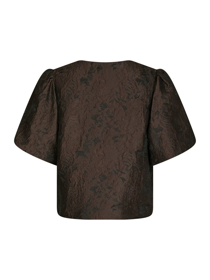 Aisa Brocade Blouse Dark Brown | Skjorter og bluser | Smuk - Dameklær på nett