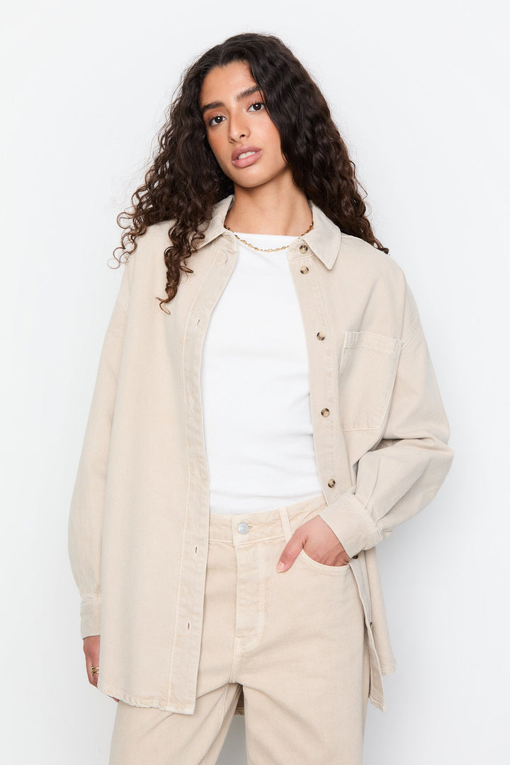 Alex Shirt Greige | Skjorter og bluser | Smuk - Dameklær på nett