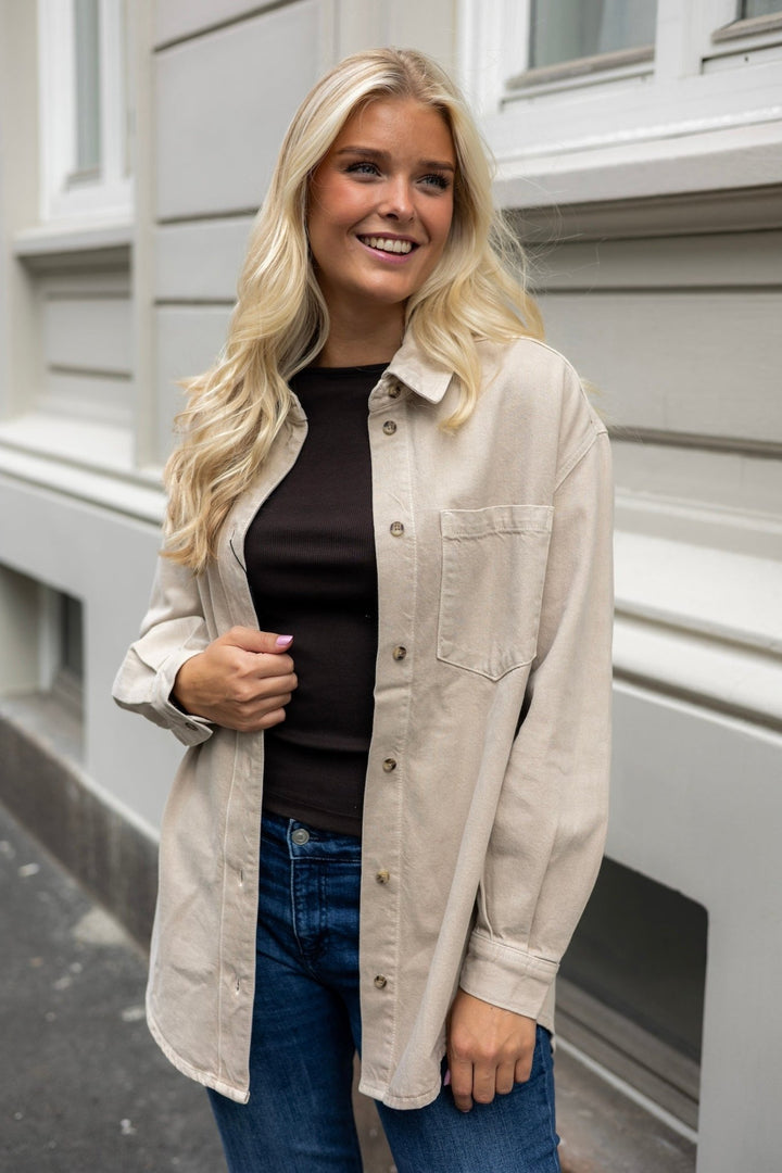 Alex Shirt Greige | Skjorter og bluser | Smuk - Dameklær på nett