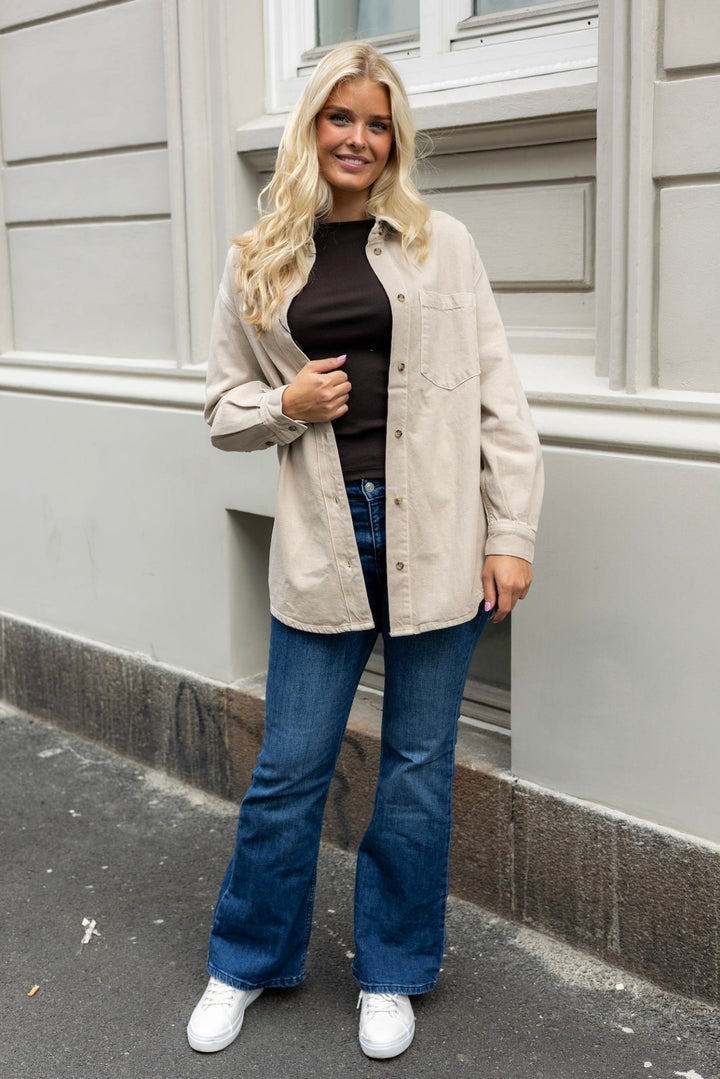 Alex Shirt Greige | Skjorter og bluser | Smuk - Dameklær på nett