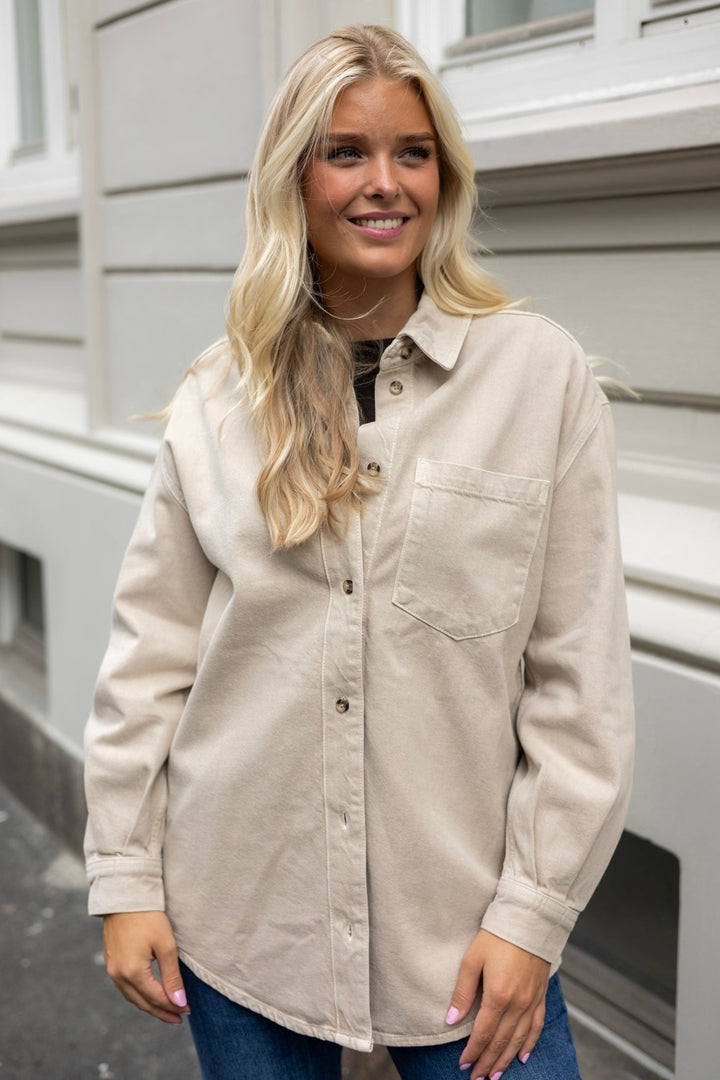 Alex Shirt Greige | Skjorter og bluser | Smuk - Dameklær på nett