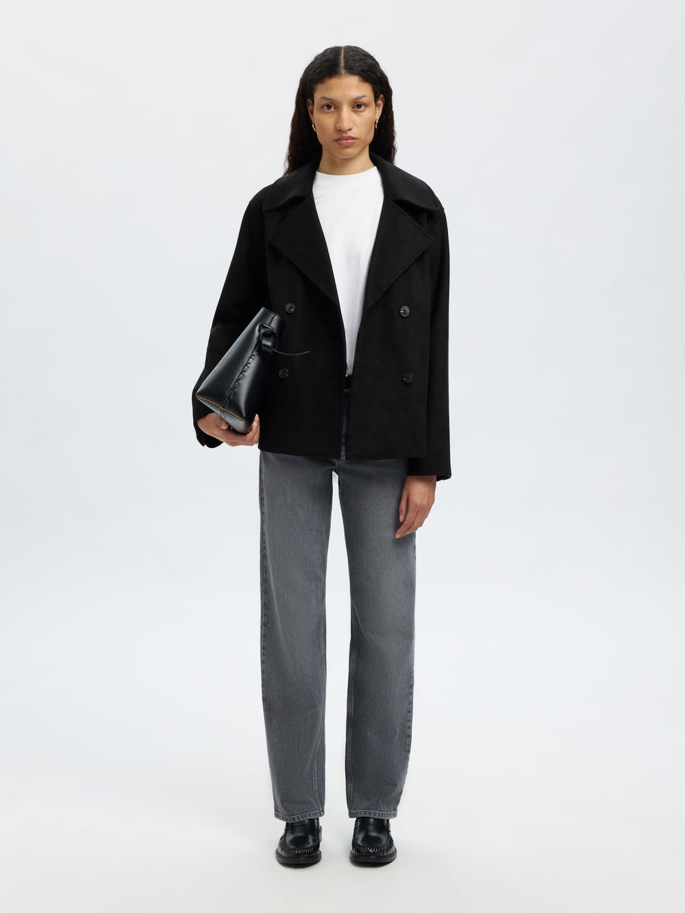 Alma Wool Blend Jacket Black | Yttertøy | Smuk - Dameklær på nett