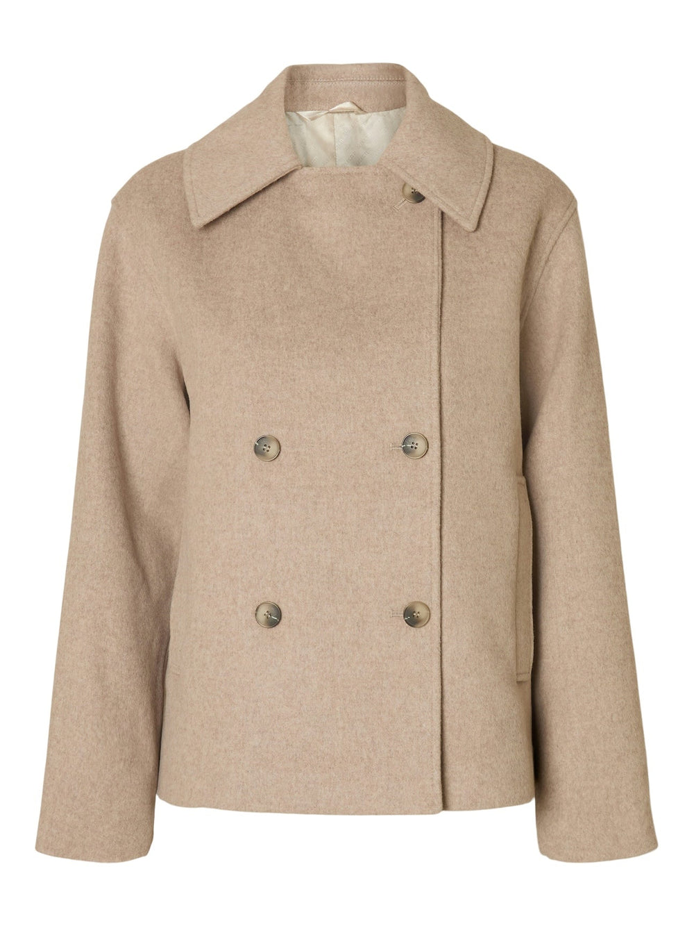 Alma Wool Blend Jacket Sandshell Melange | Yttertøy | Smuk - Dameklær på nett