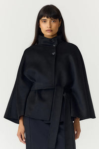 Almio Handmade Wool Blend Jacket Black