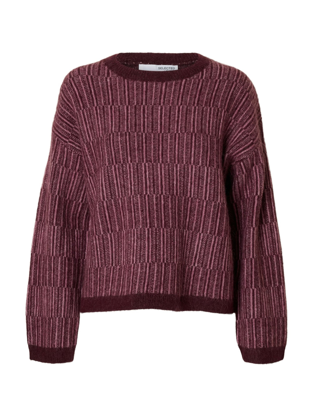 Alva Ls Knit Stripe O - Neck Fig Ligther Fig | Genser | Smuk - Dameklær på nett