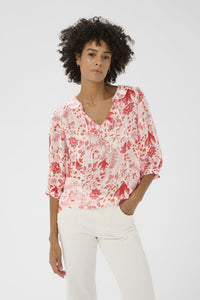 Alvia Blouse Poppy Red Bird Print