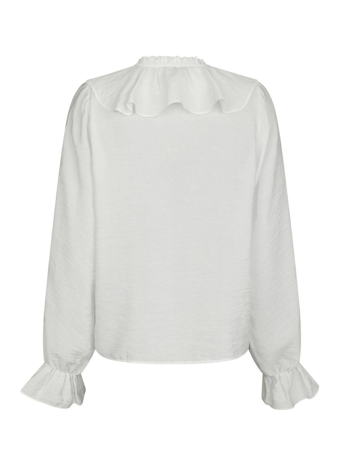 Aminea Ruffle Blouse White | Skjorter og bluser | Smuk - Dameklær på nett